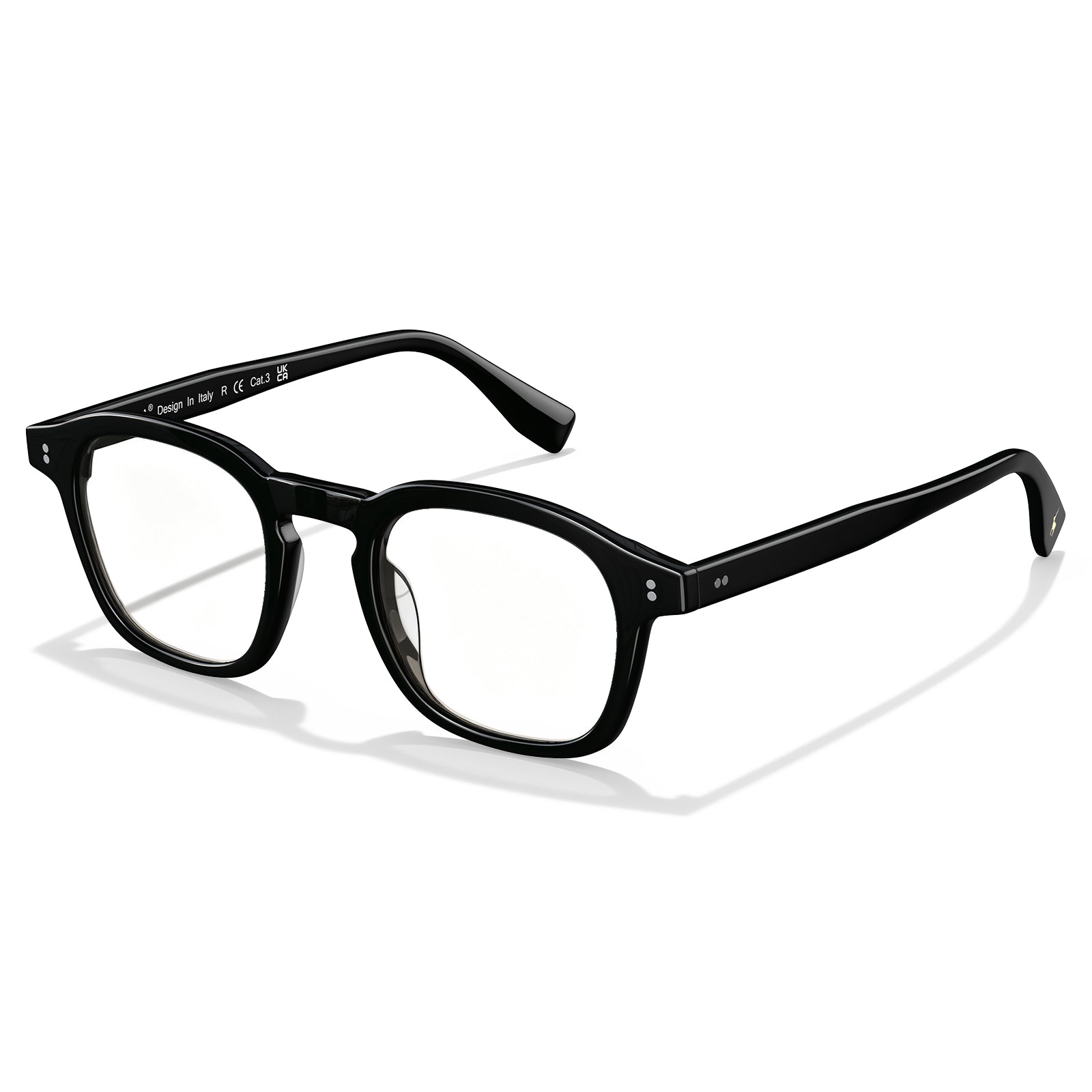 IGIOO Milo-FC01 Black Acetate Eyeglasses for Women, Three-Quarter View