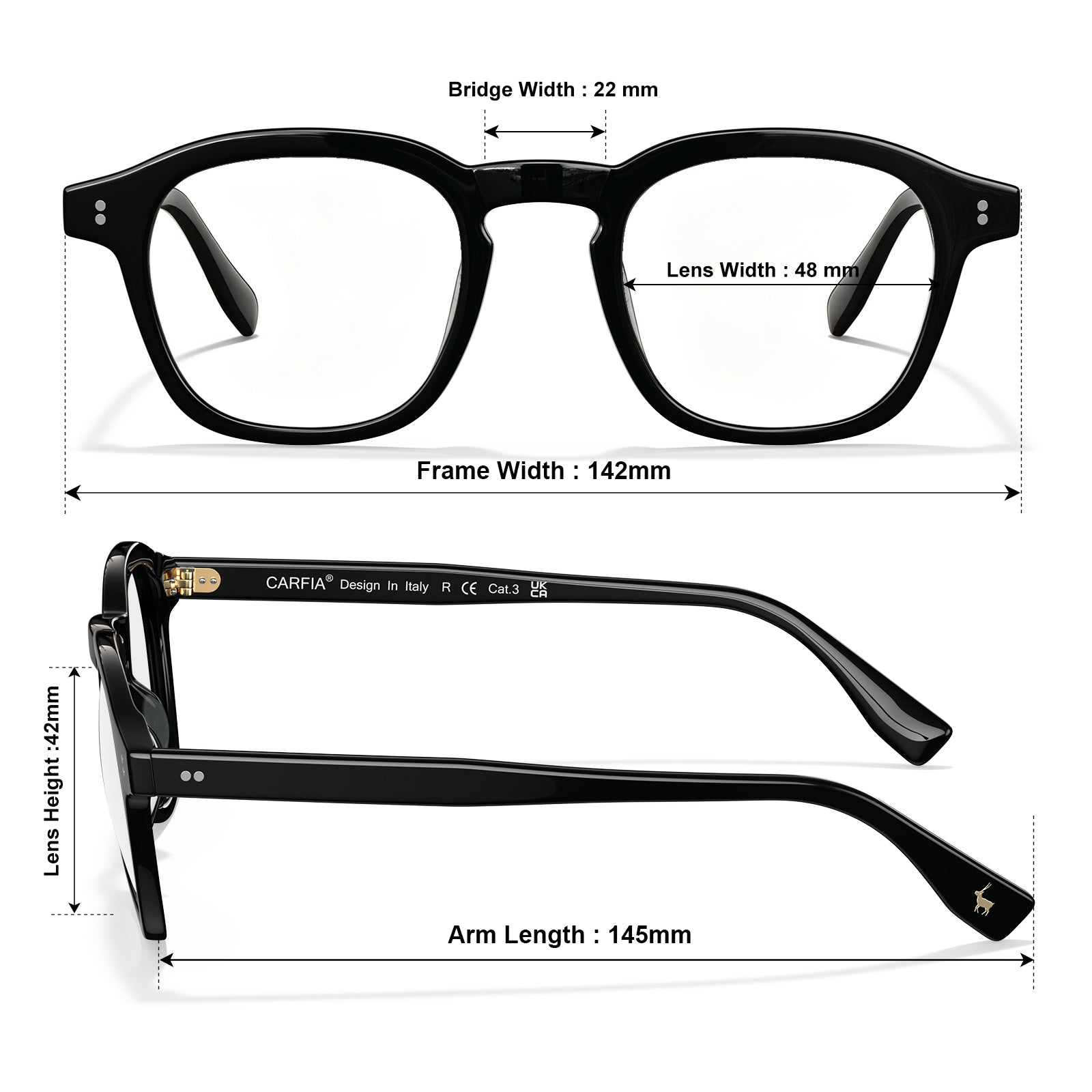 IGIOO Milo-FC01 Black Acetate Eyeglasses for Women, Additional View