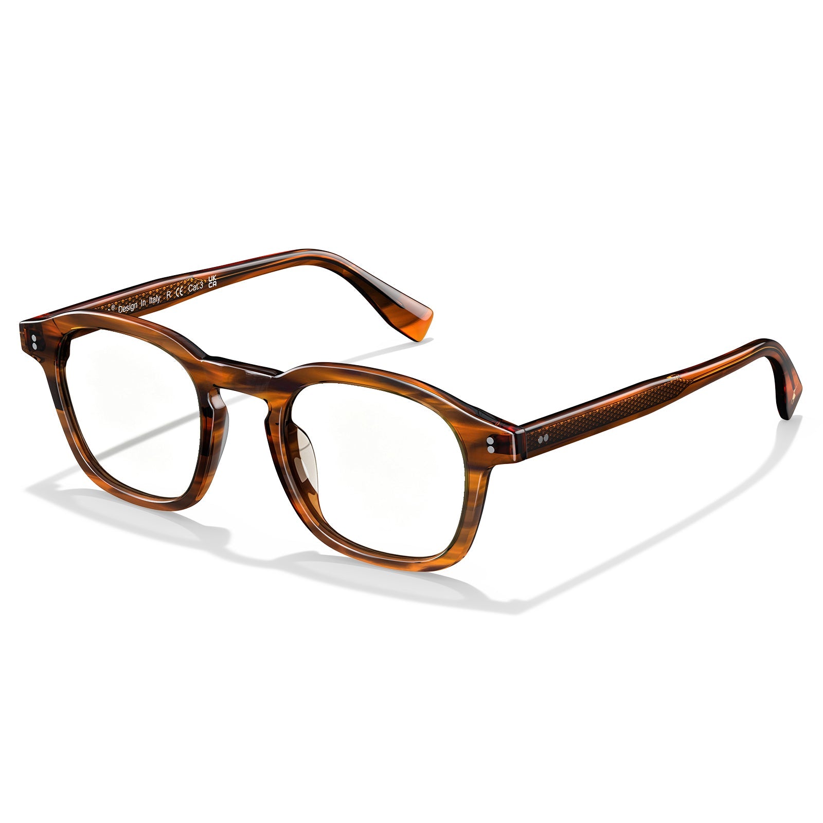 IGIOO Milo-FC02 Brown Acetate Eyeglasses for Women, Three-Quarter View