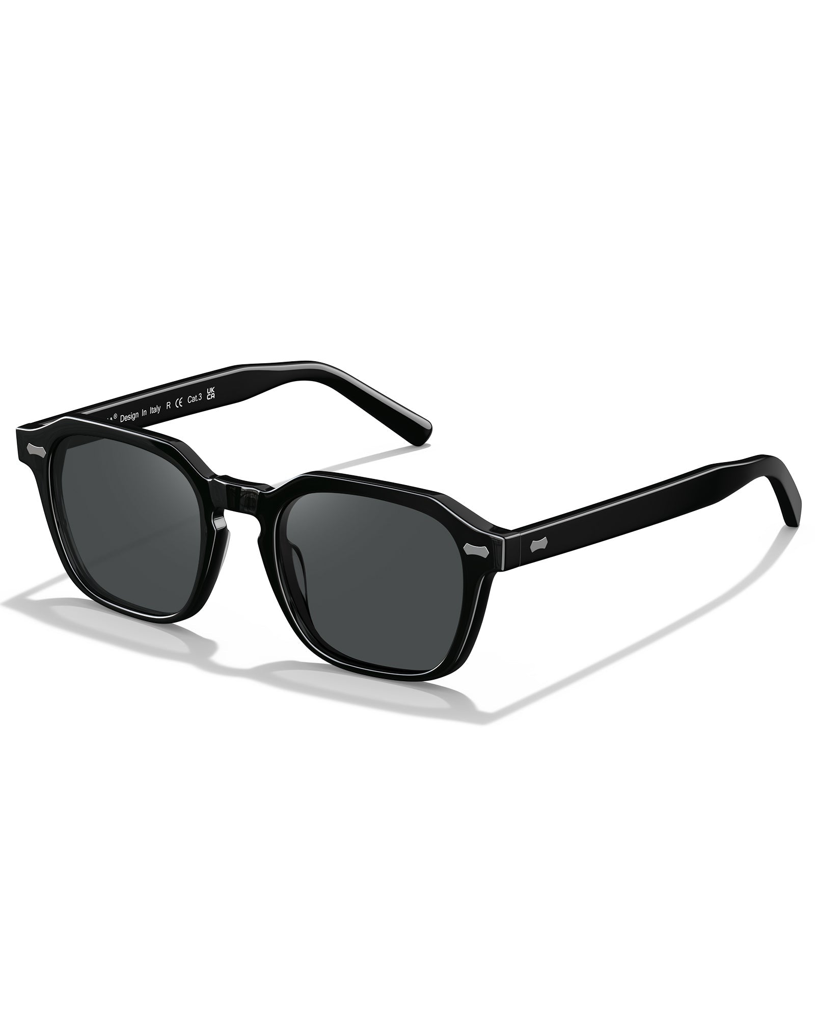 IGIOO Architect-C01-RX Black Acetate Round Polarized Eyeglasses for Men, Front View
