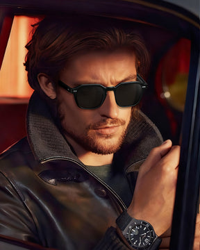 IGIOO Architect-C01-RX Black Acetate Round Polarized Eyeglasses for Men, Detail View