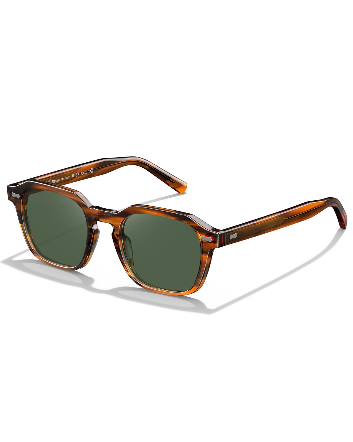 IGIOO Architect-C02-RX Brown Acetate Round Polarized Eyeglasses for Men, Front View