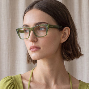 IGIOO Prescription Eyeglasses green Italian Acetate Frames For Women lifestyle