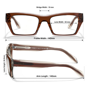 IGIOO Prescription Eyeglasses Brown Italian Acetate Frames For Women eyewear  sizes