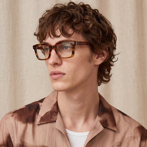 Arnect Square Tortoiseshell IGIOO prescription Eyeglasses Timeless Style Meets Italian Craftsmanship men model