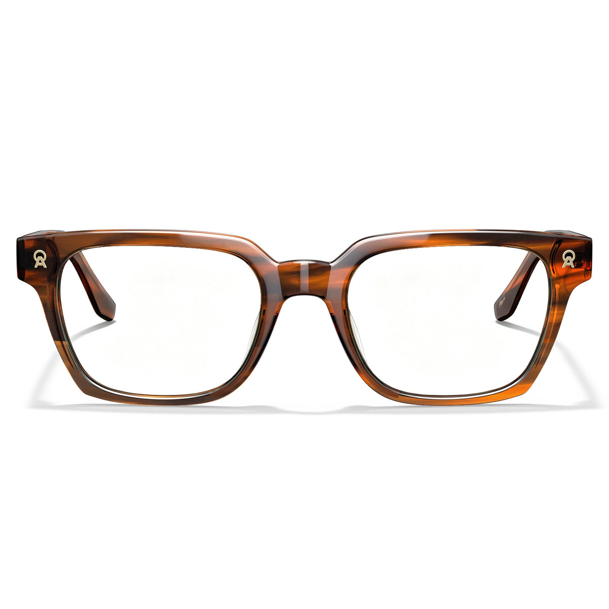IGIOO Camet Rectangular Eyeglasses – Italian-Designed Brown Acetate Frame front