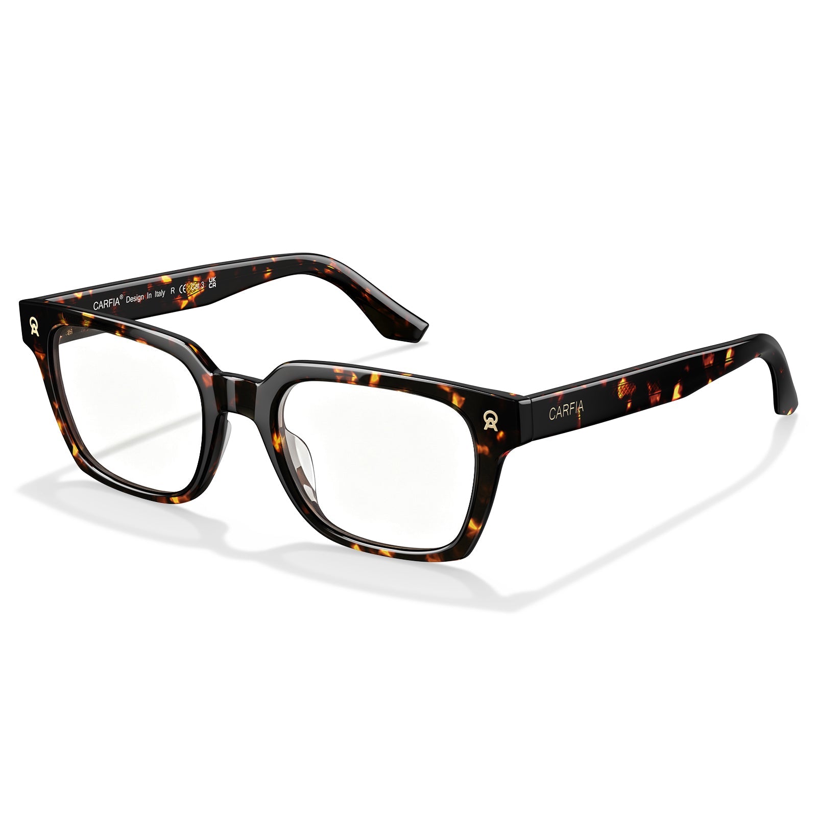 IGIOO Camet Rectangular Eyeglasses  Italian Designed Dark Tortoise Acetate Frames angle