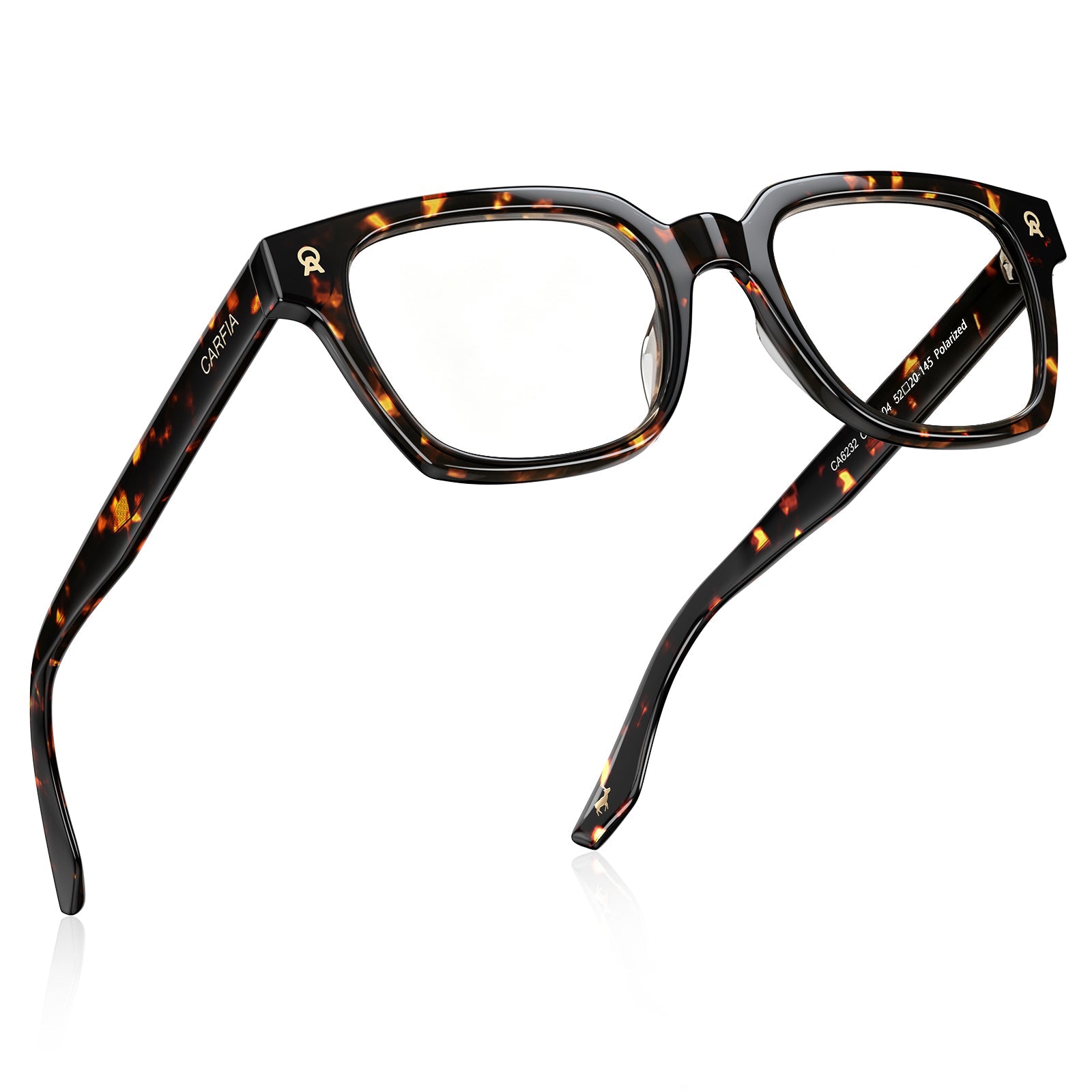 IGIOO Camet Rectangular Eyeglasses  Italian Designed Dark Tortoise Acetate Frames fly
