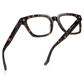 IGIOO Camet Rectangular Eyeglasses  Italian Designed Dark Tortoise Acetate Frames fly