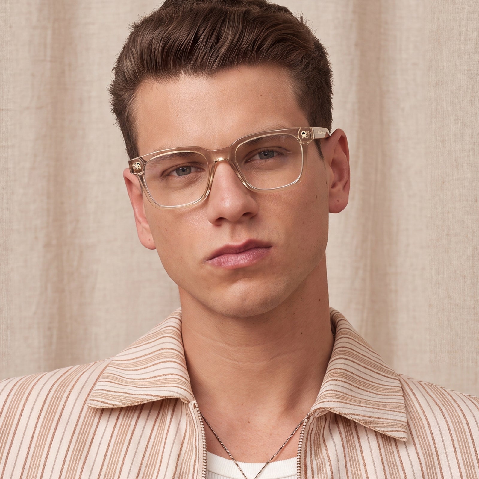 IGIOO Camet Rectangular Eyeglasses  Italian Designed clear gold Acetate Frames men fashion style