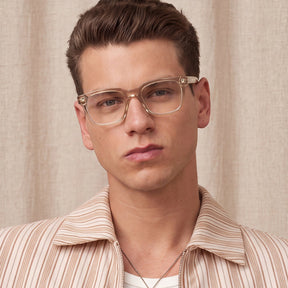 IGIOO Camet Rectangular Eyeglasses  Italian Designed clear gold Acetate Frames men fashion style