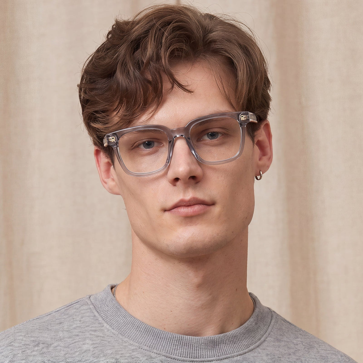 IGIOO Camet Rectangular Eyeglasses Italian-Designed Clear Acetate Frames for men model