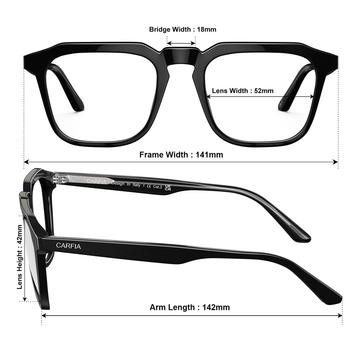 Black Albany-FC11 Eyeglasses