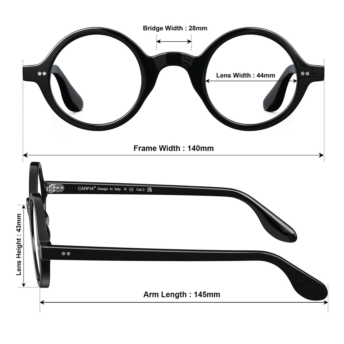 Black Retroz-FC01 Eyeglasses
