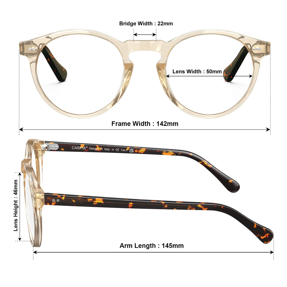 coffee-acetate-round-frame-eyeglasses-classic-and-distinct-two-silver-rivets-eyewear-size