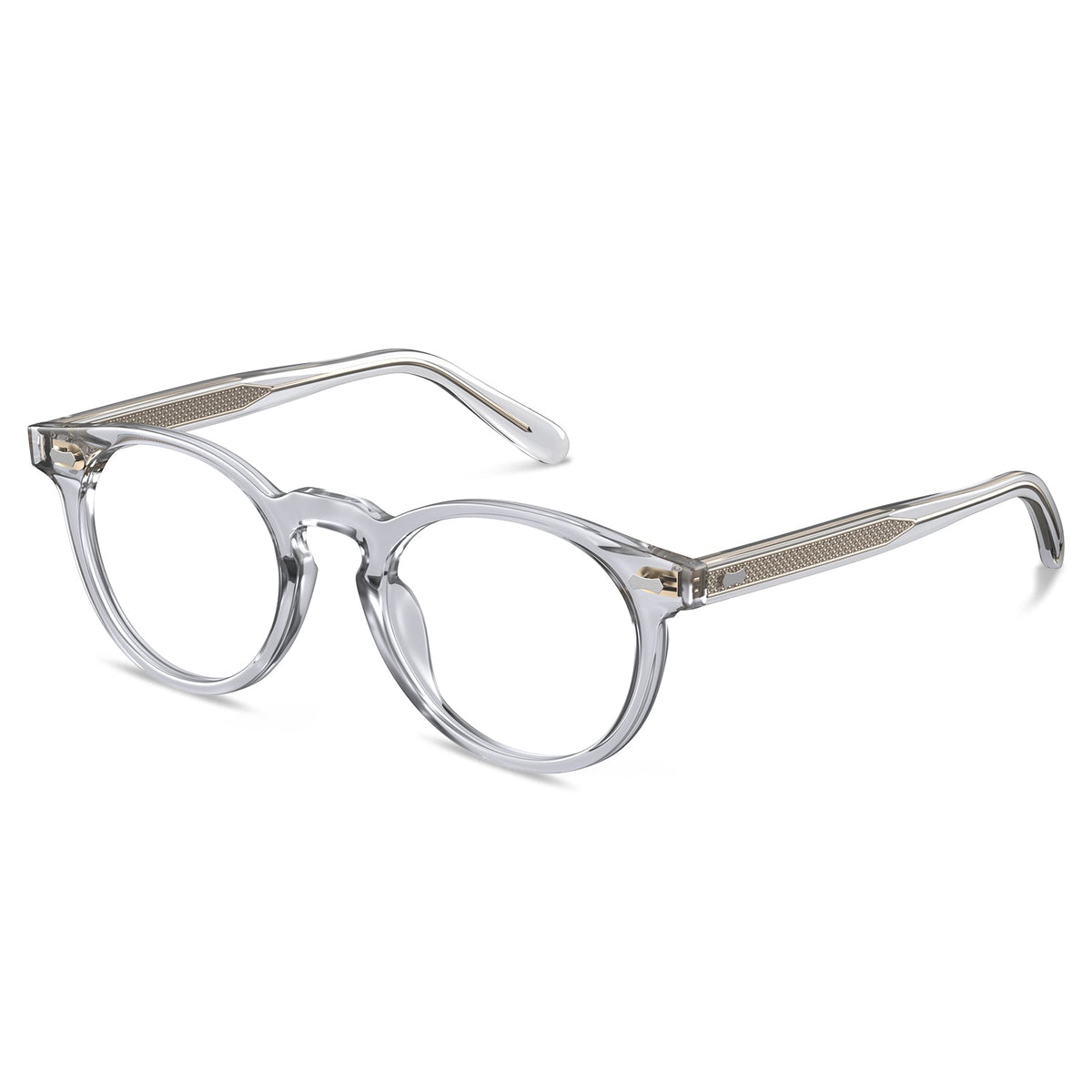 Dublin transparent eyeglasses side profile - lightweight acetate frame design