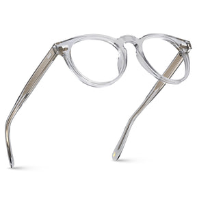 Dublin CA5506FC10 clear frame eyeglasses angled view - unisex prescription glasses