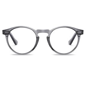 grey-acetate-round-frame-eyeglasses-classic-and-distinct-two-silver-rivets-eyewear-front