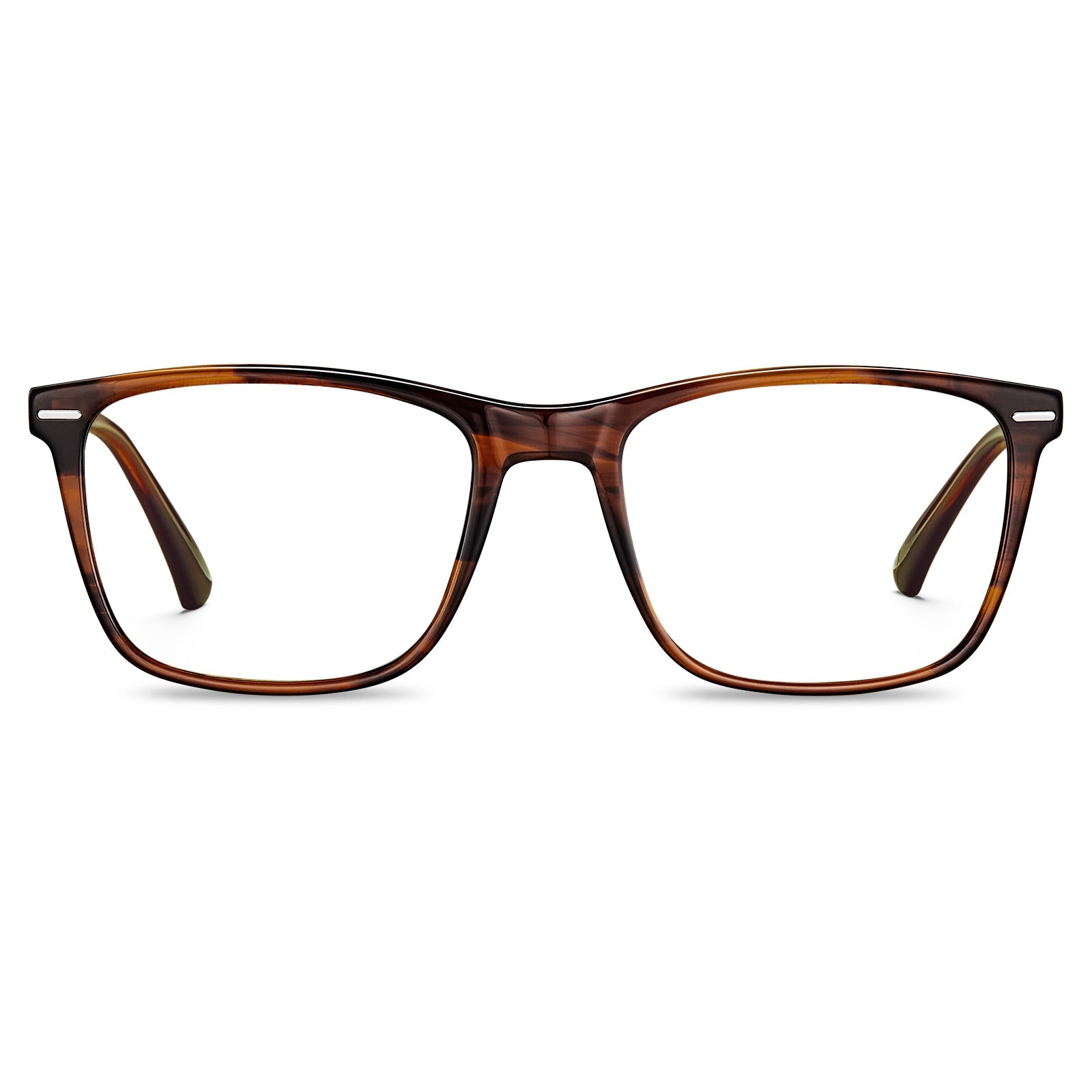 Hemet CA6214FL02 brown eyeglasses front view - Italian acetate full0rim frames