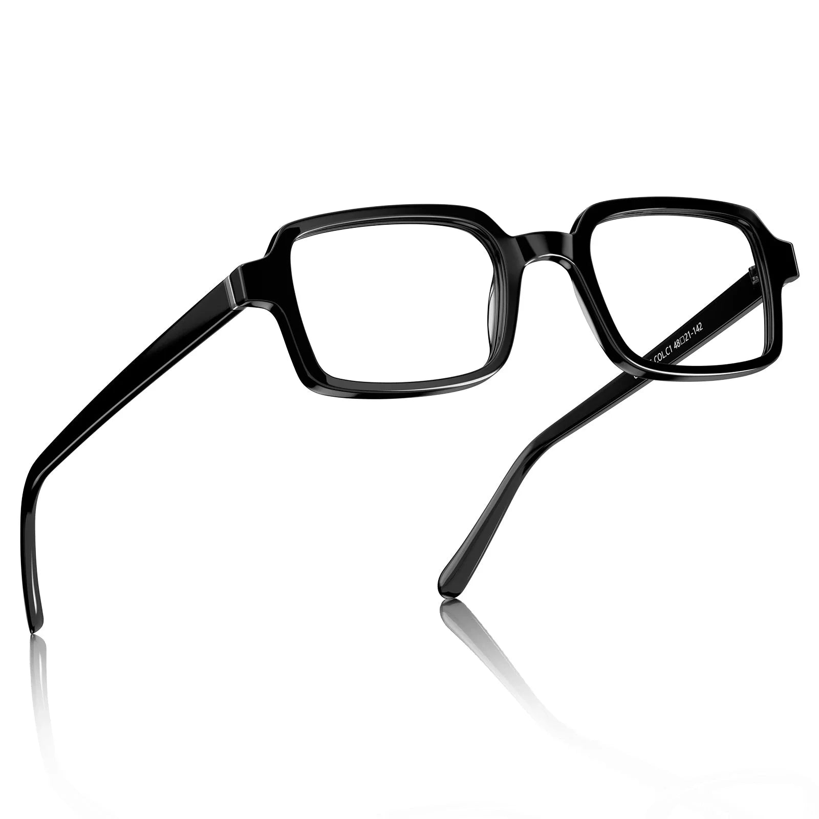 IGIOO Amory CA7035-C1 Black Acetate Rectangle Prescription Glasses Eyeglasses for Unisex, Angle View