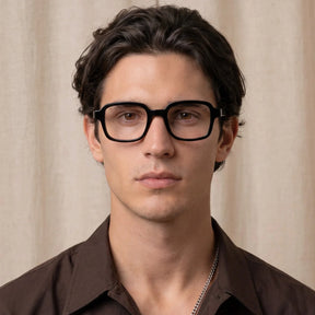 IGIOO Amory CA7035-C1 Black Acetate Rectangle Prescription Glasses Eyeglasses for Unisex, Lifestyle View