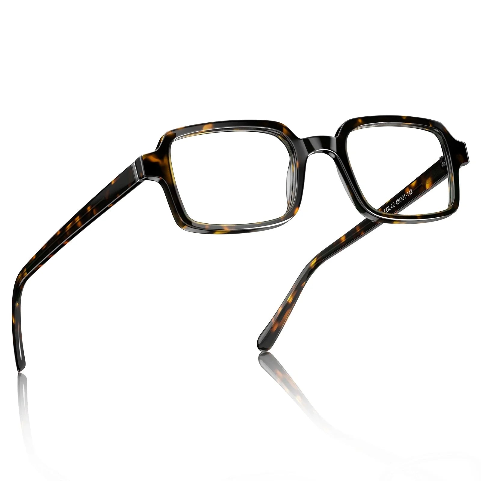 IGIOO Amory CA7035-C2 Tortoise Acetate Rectangle Prescription Glasses Eyeglasses for Unisex, Angle View