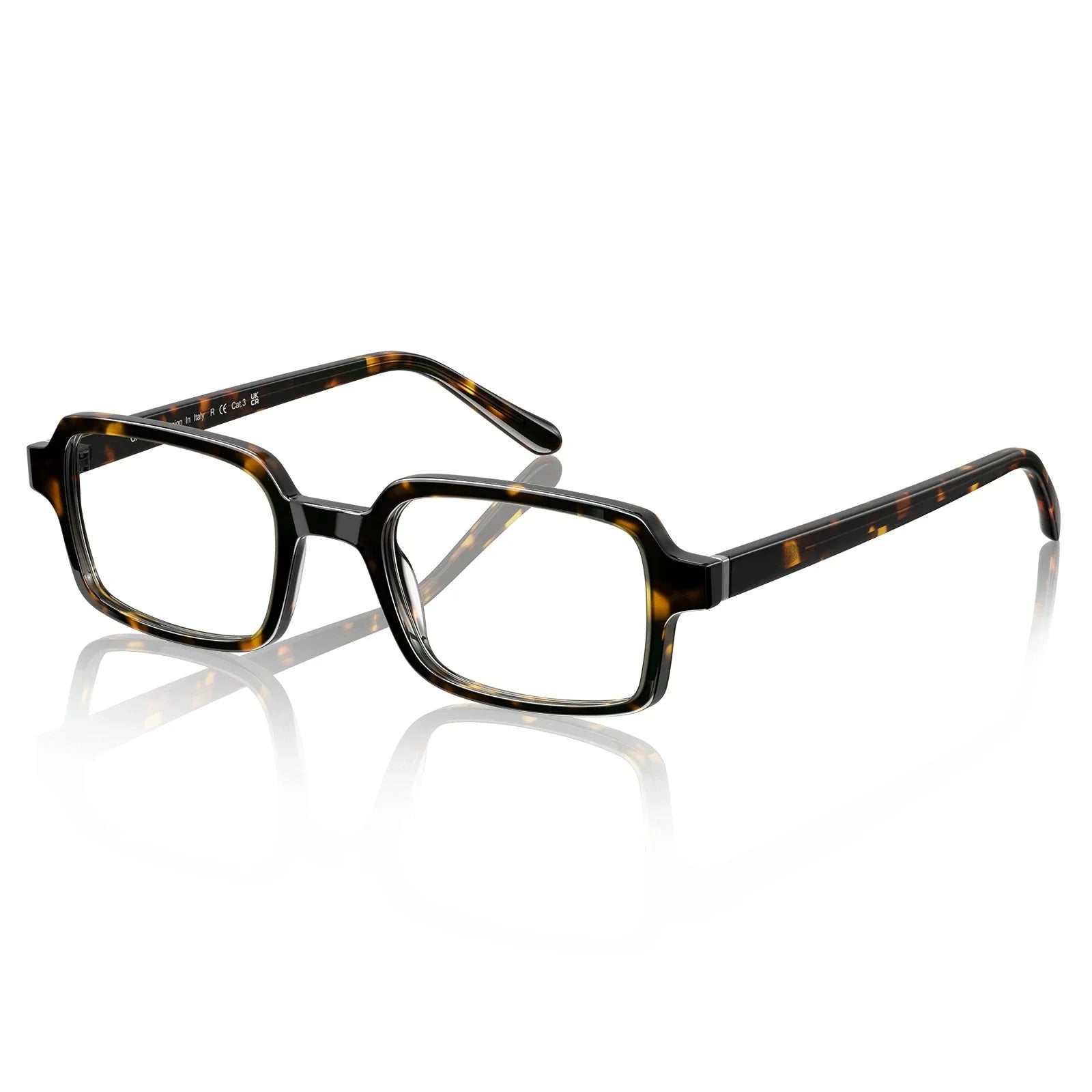 IGIOO Amory CA7035-C2 Tortoise Acetate Rectangle Prescription Glasses Eyeglasses for Unisex, Flatlay View