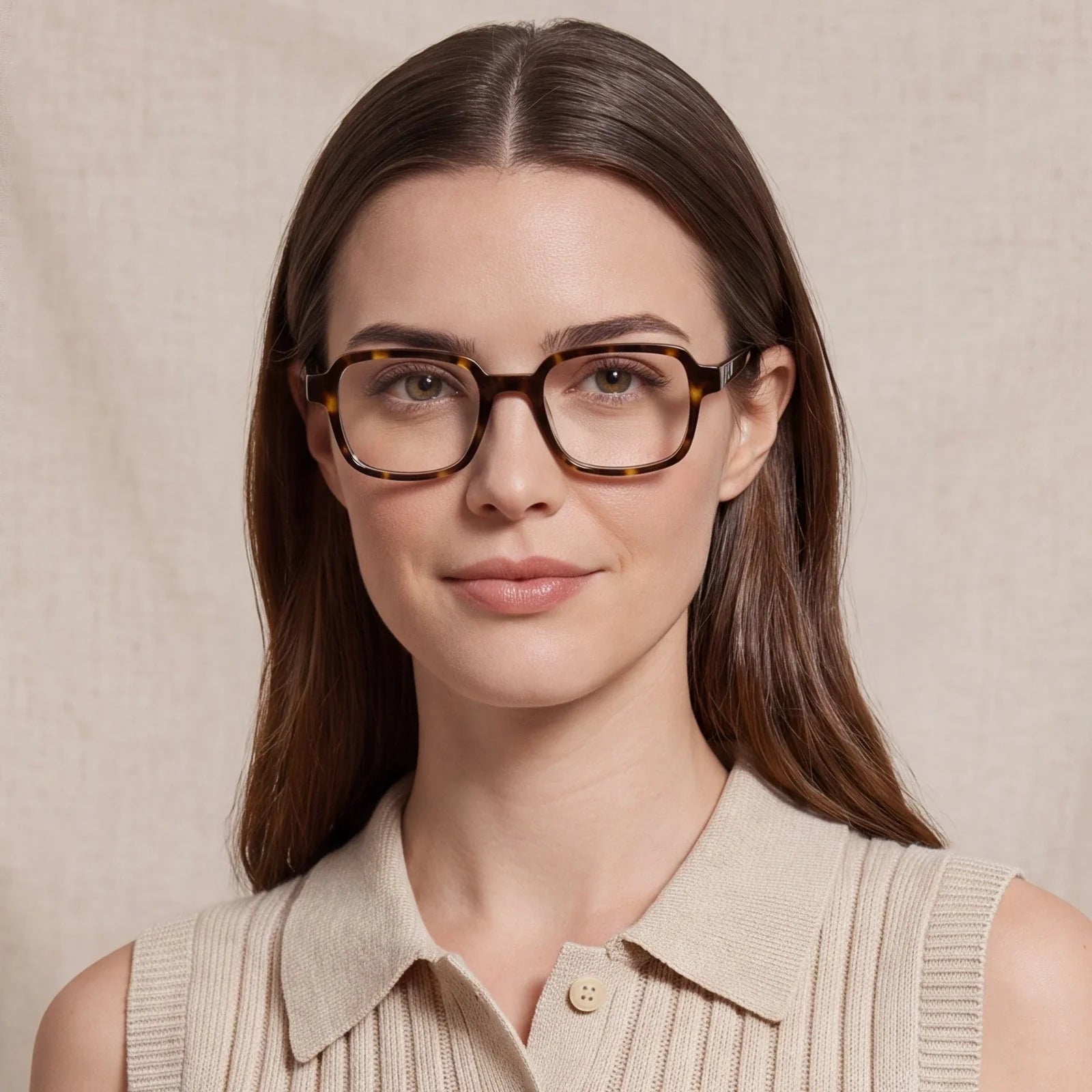 IGIOO Amory CA7035-C2 Tortoise Acetate Rectangle Prescription Glasses Eyeglasses for Unisex, Portrait View