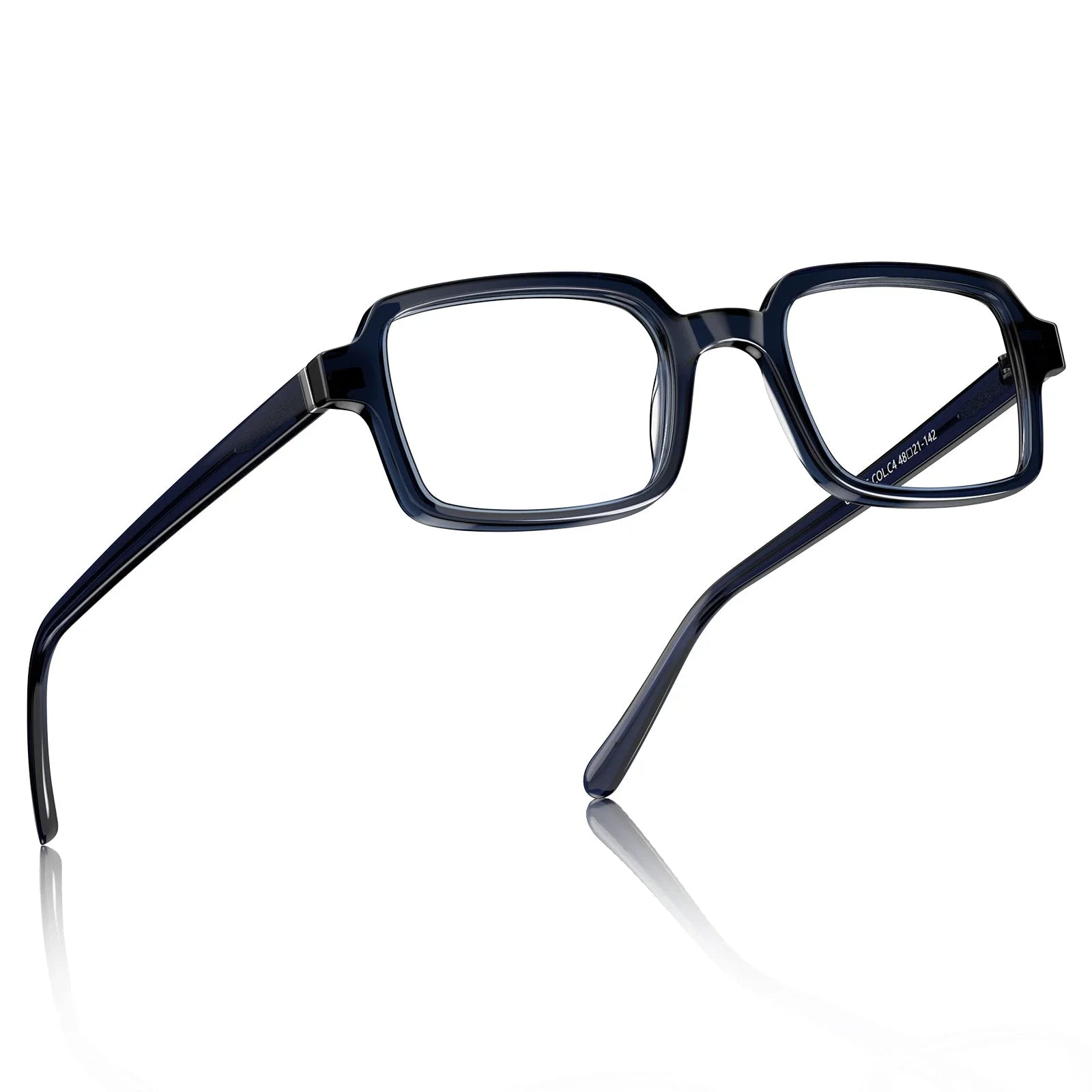 IGIOO Amory CA7035-C4 Navy Acetate Rectangle Prescription Glasses Eyeglasses for Unisex, Angle View
