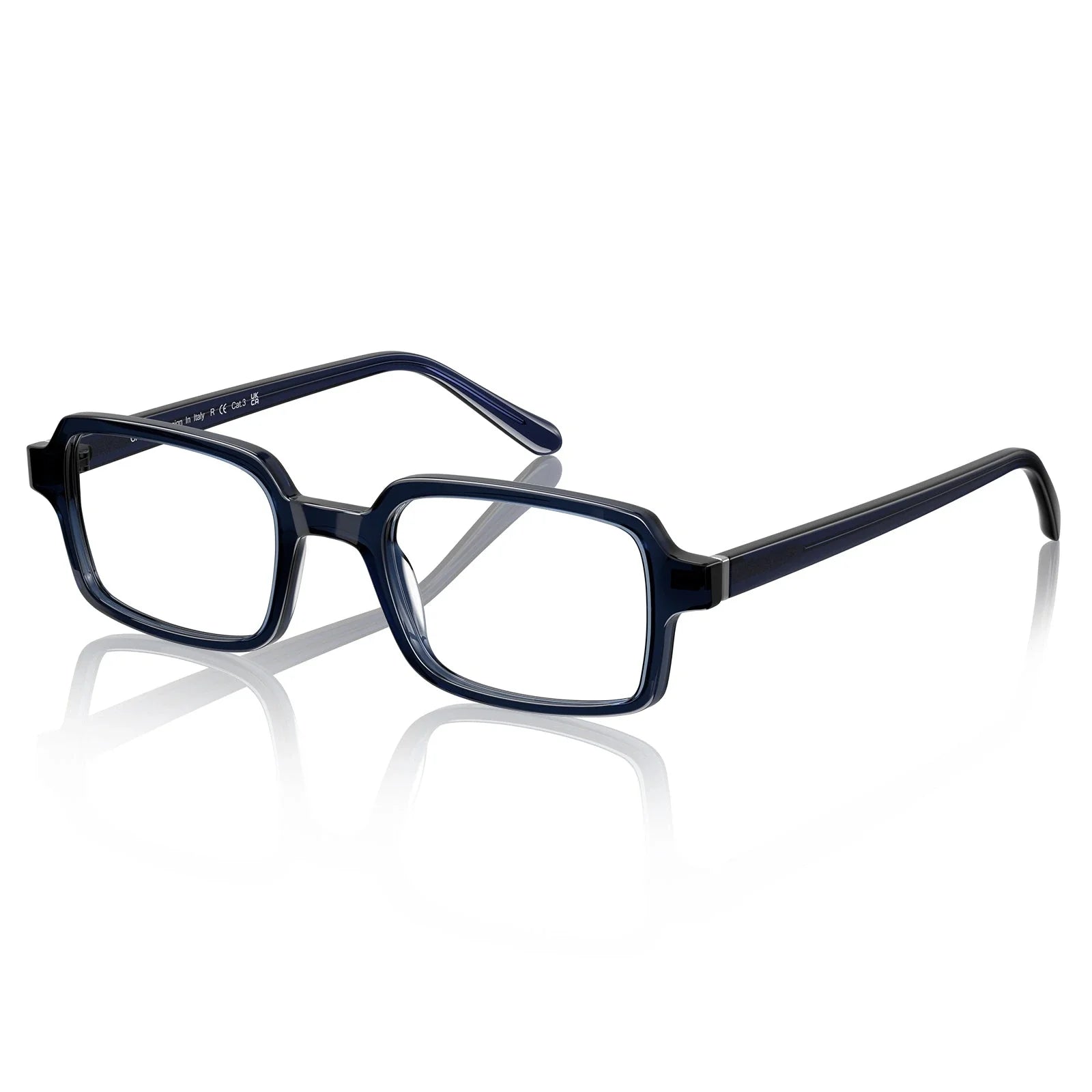 IGIOO Amory CA7035-C4 Navy Acetate Rectangle Prescription Glasses Eyeglasses for Unisex, Flatlay View