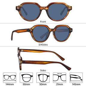 IGIOO Aomst L06 men brown acetate prescription sunglasses, sizes view