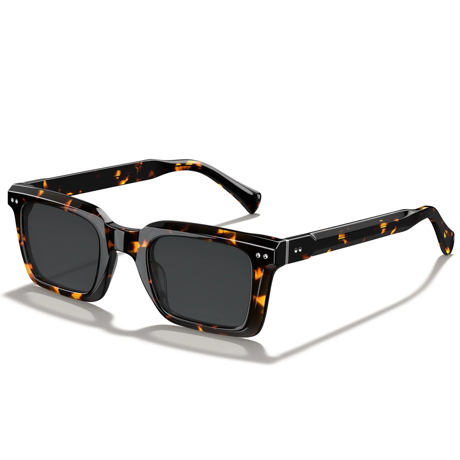 IGIOO Arnect-C14-RX Tortoise Acetate Square Polarized Prescription Sunglasses for Men, Angle