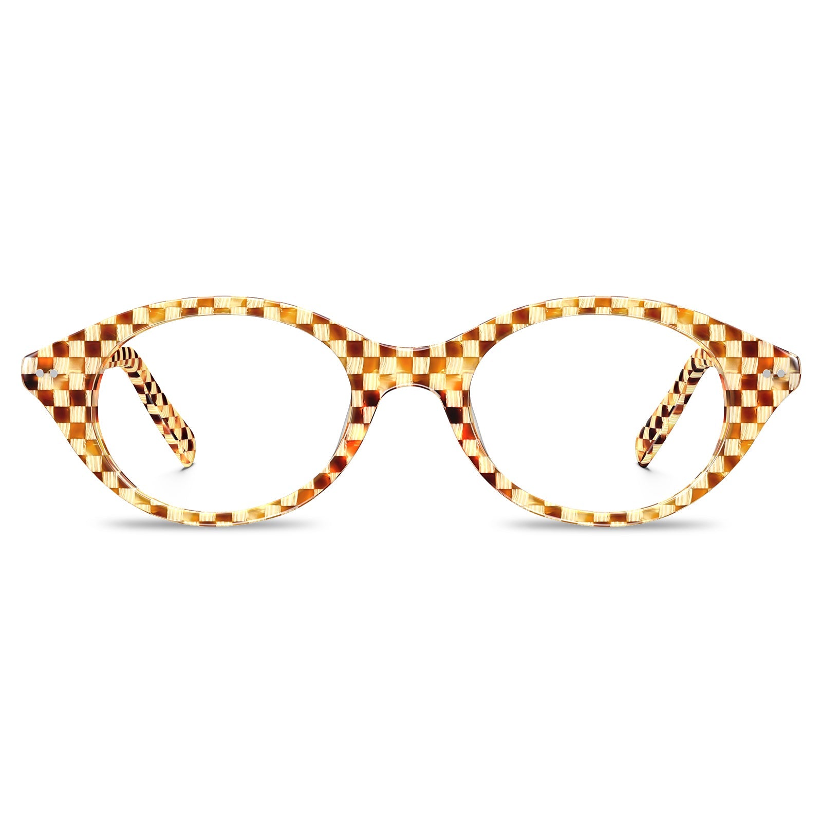 IGIOO avenker fc07 women yellow tortoise acetate prescription oval eyeglasses, front view
