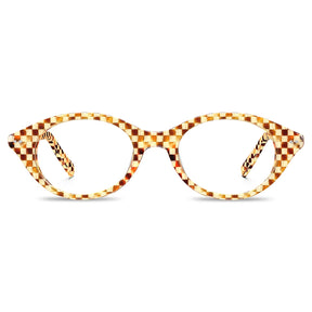 IGIOO avenker fc07 women yellow tortoise acetate prescription oval eyeglasses, front view