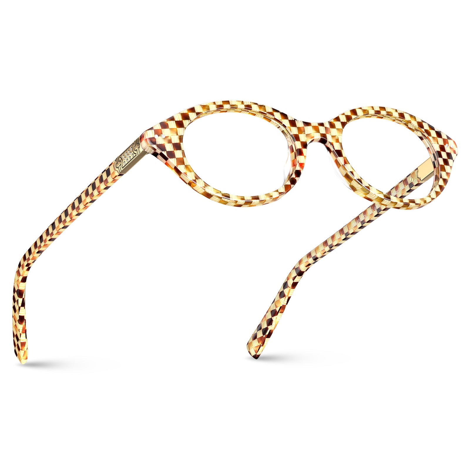 IGIOO avenker fc07 women yellow tortoise acetate prescription oval eyeglasses, side view