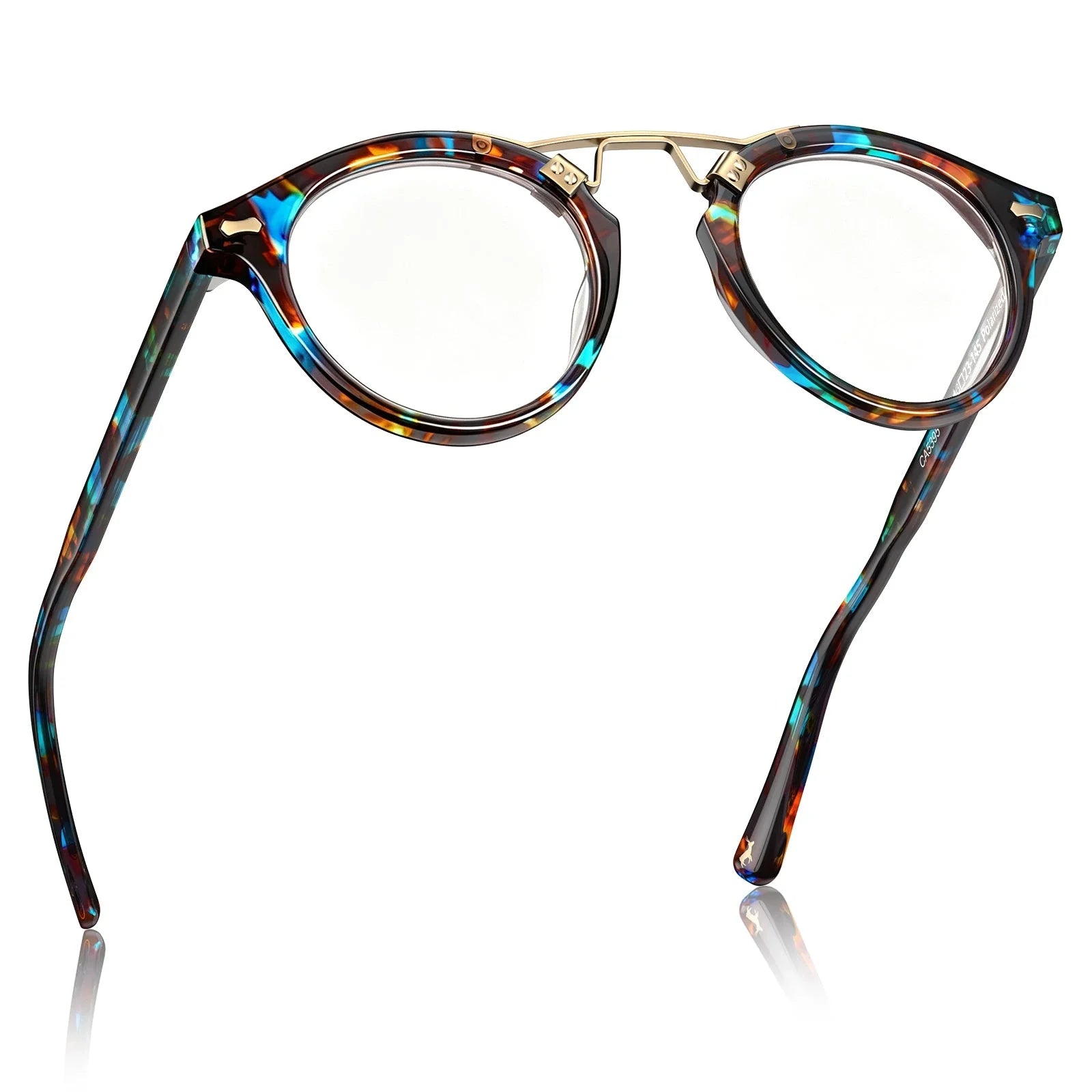 IGIOO Avonpak CA5395-FC17 Tortoise Acetate Round Prescription Glasses Eyeglasses for Unisex, Angle View