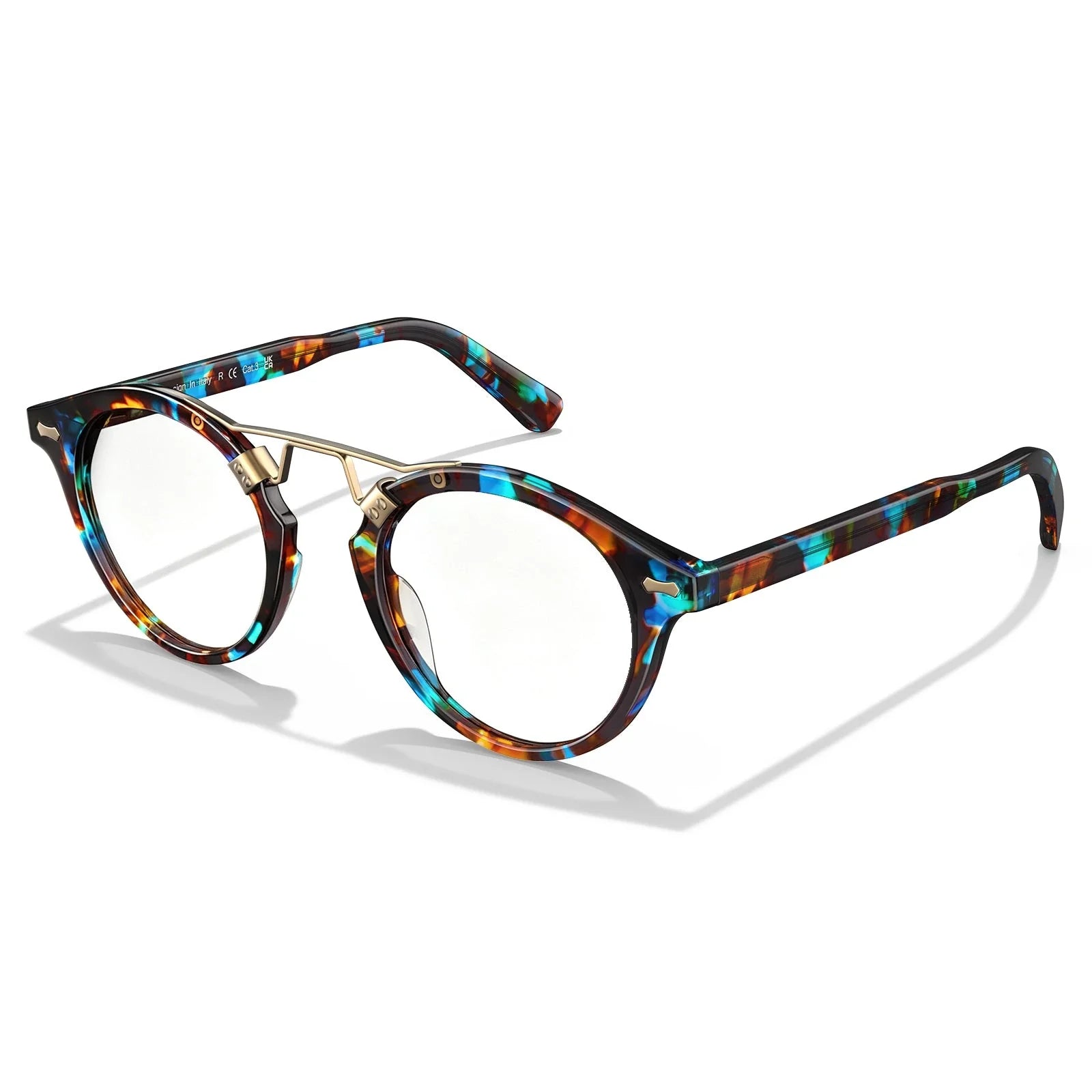 IGIOO Avonpak CA5395-FC17 Tortoise Acetate Round Prescription Glasses Eyeglasses for Unisex, Detail View