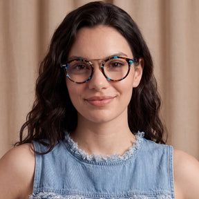 IGIOO Avonpak CA5395-FC17 Tortoise Acetate Round Prescription Glasses Eyeglasses for Unisex, Model View