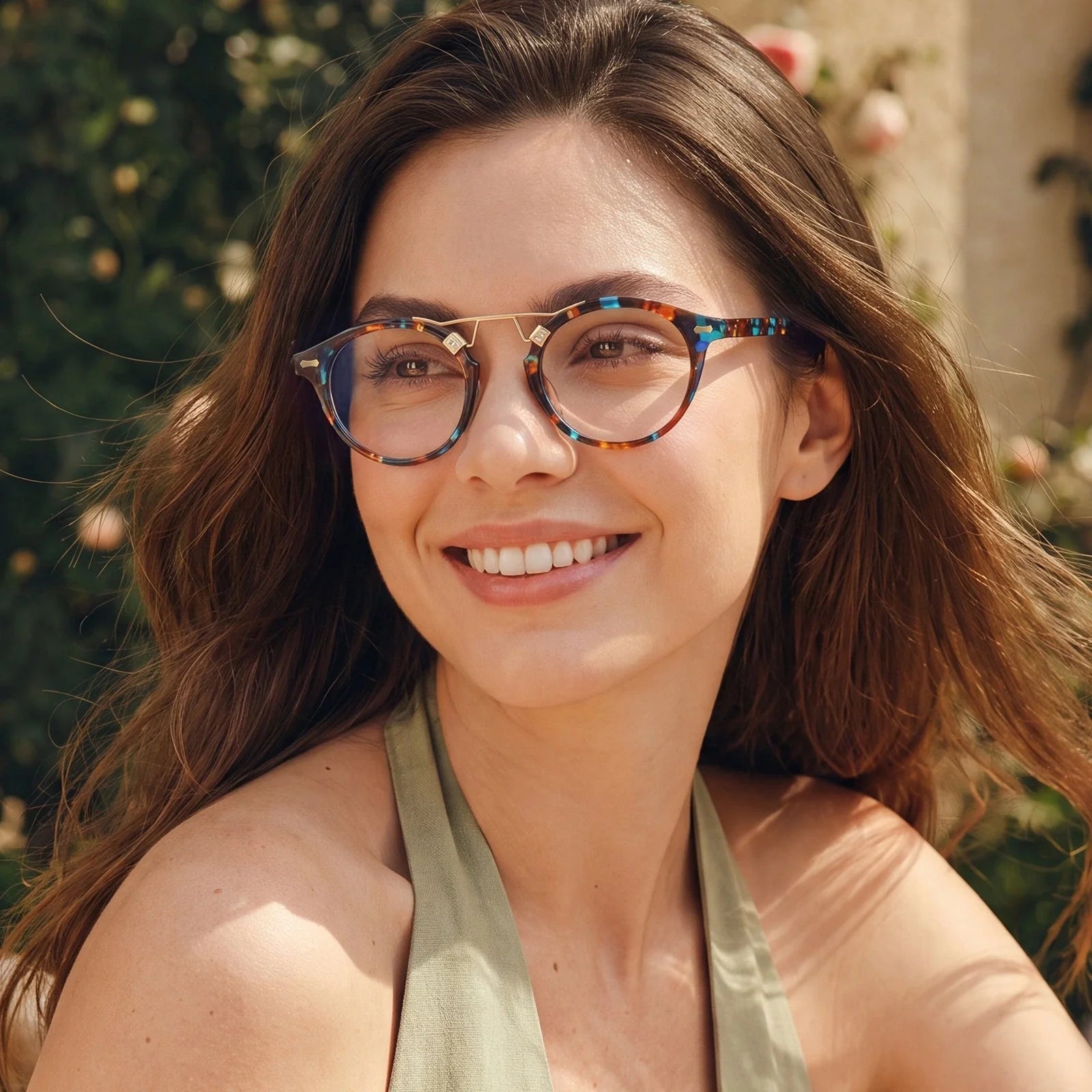 IGIOO Avonpak CA5395-FC17 Tortoise Acetate Round Prescription Glasses Eyeglasses for Unisex, Portrait View