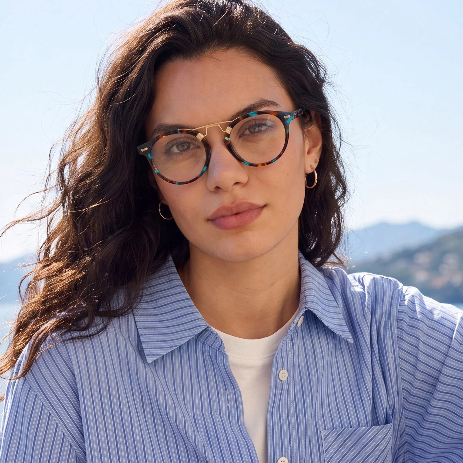 IGIOO Avonpak CA5395-FC17 Tortoise Acetate Round Prescription Glasses Eyeglasses for Unisex, Three-Quarter View