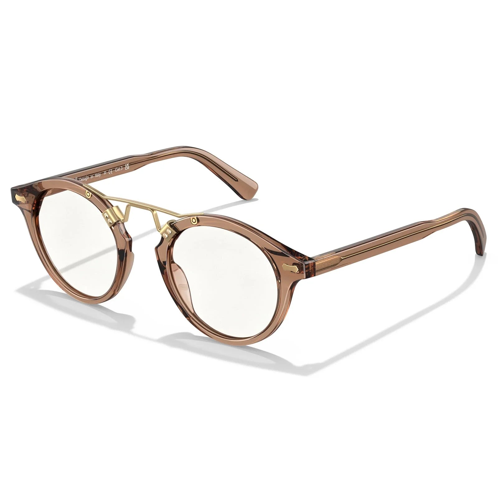IGIOO Avonpak CA5395-FC28 Tortoise Acetate Round Prescription Glasses Eyeglasses for Unisex, Angle View