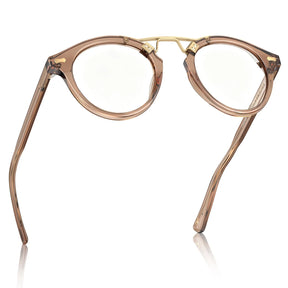 IGIOO Avonpak CA5395-FC28 Tortoise Acetate Round Prescription Glasses Eyeglasses for Unisex, Folded View
