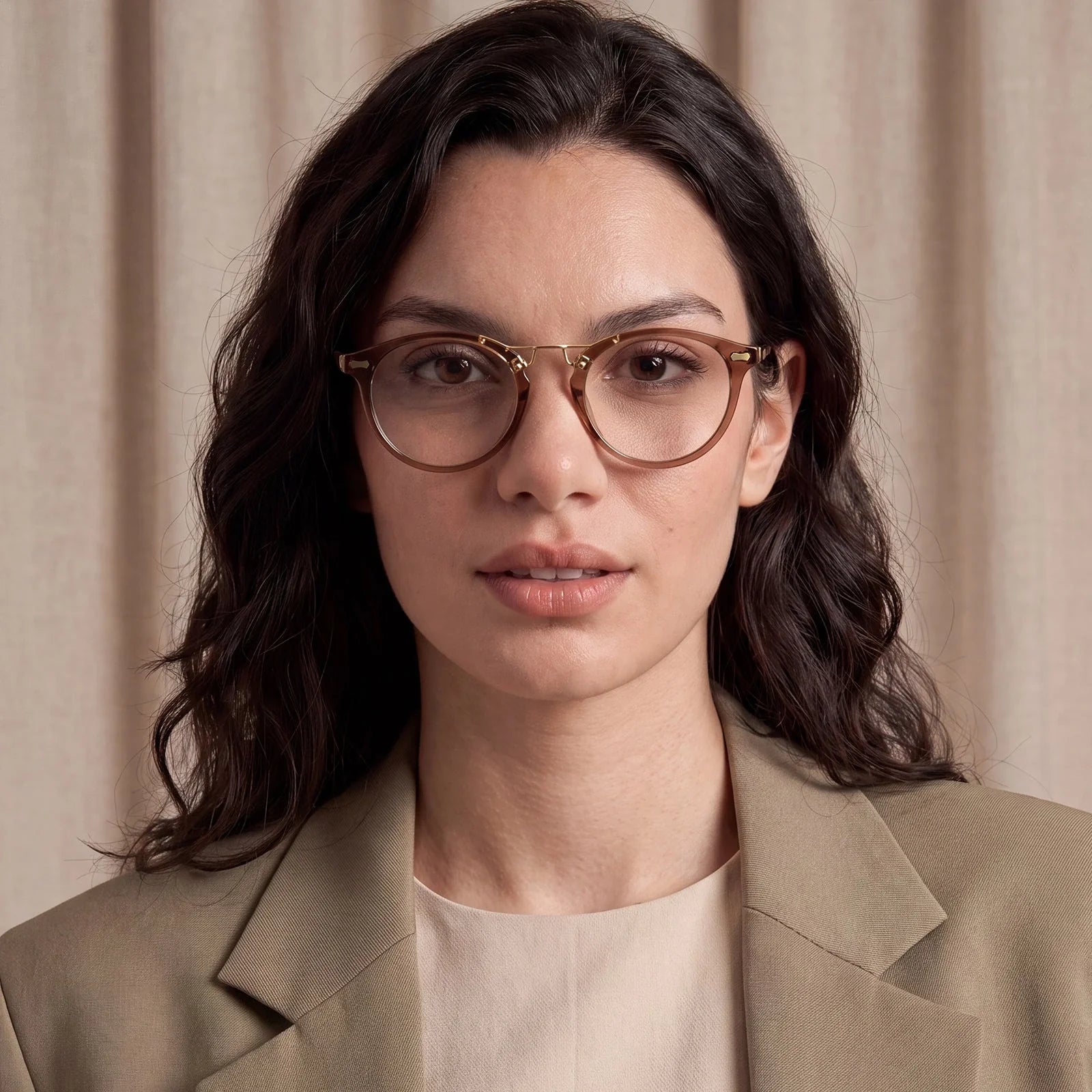 IGIOO Avonpak CA5395-FC28 Tortoise Acetate Round Prescription Glasses Eyeglasses for Unisex, Model View