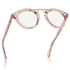 IGIOO Avonpak CA5395-FC29 Pink Acetate Round Prescription Glasses Eyeglasses for Unisex, Flatlay View