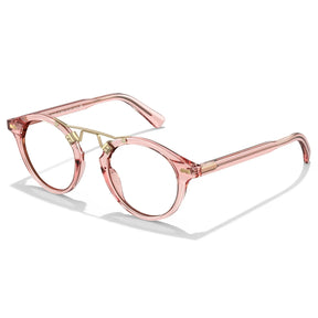 IGIOO Avonpak CA5395-FC29 Pink Acetate Round Prescription Glasses Eyeglasses for Unisex, Folded View