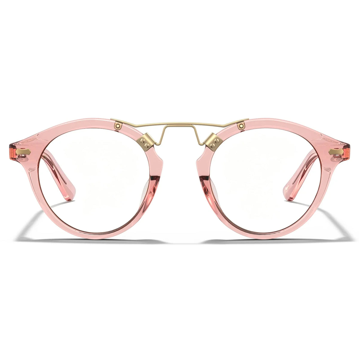 IGIOO Avonpak CA5395-FC29 Pink Acetate Round Prescription Glasses Eyeglasses for Unisex, Front View