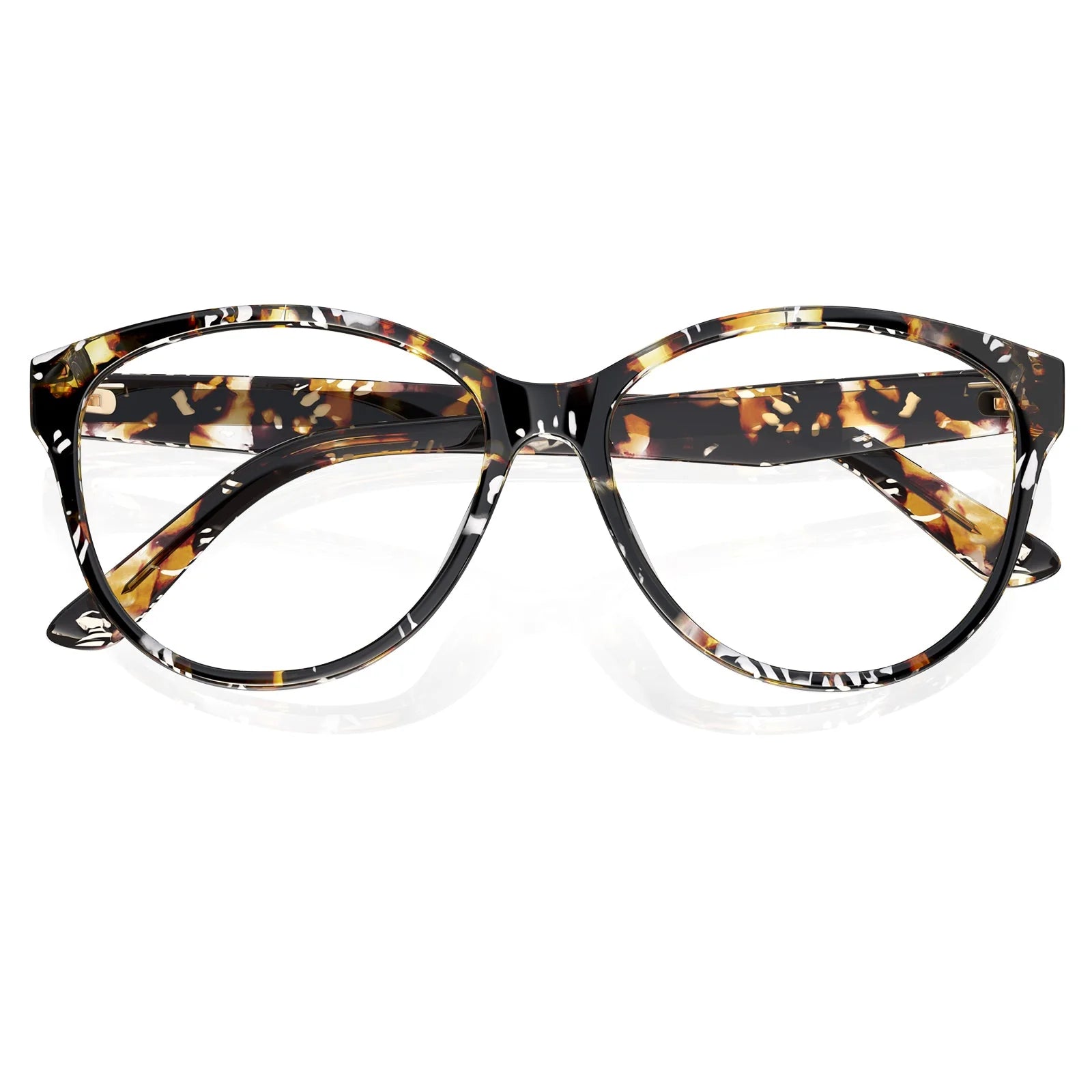 IGIOO Barrie CA5396-FC08 Tortoise Acetate Round Prescription Glasses Eyeglasses for Women, Folded View