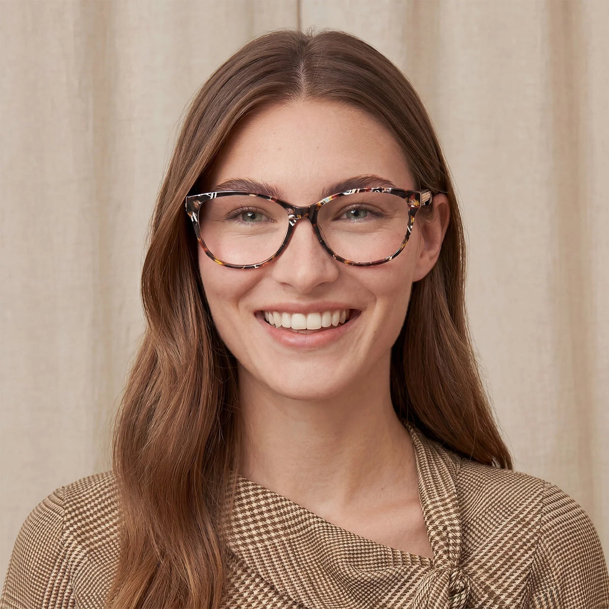 IGIOO Barrie CA5396-FC08 Tortoise Acetate Round Prescription Glasses Eyeglasses for Women, Portrait View
