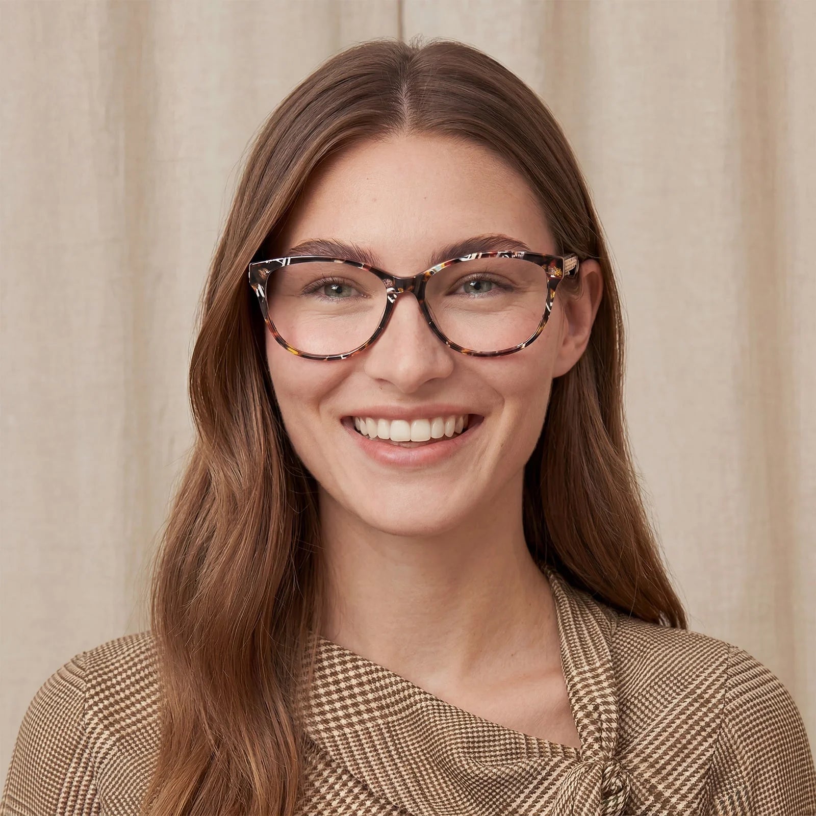 IGIOO Barrie CA5396-FC08 Tortoise Acetate Round Prescription Glasses Eyeglasses for Women, Portrait View