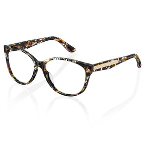 IGIOO Barrie CA5396-FC08 Tortoise Acetate Round Prescription Glasses Eyeglasses for Women, Three-Quarter View